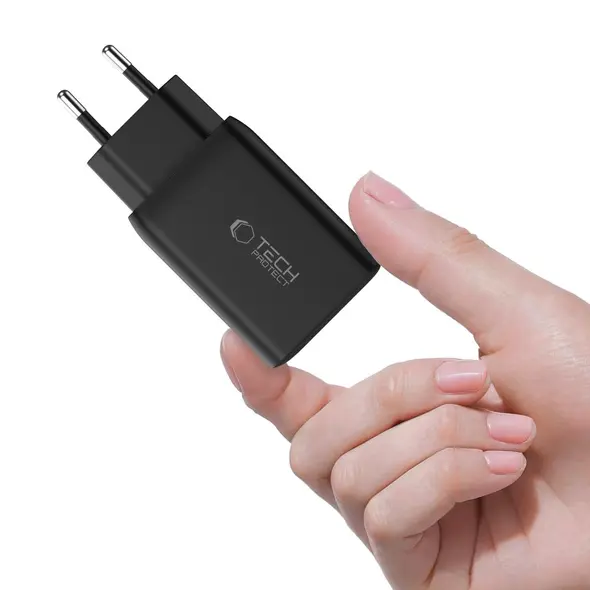 Tech-Protect NC45W-GAN 2xUSB-C Network Charger PD45W Black