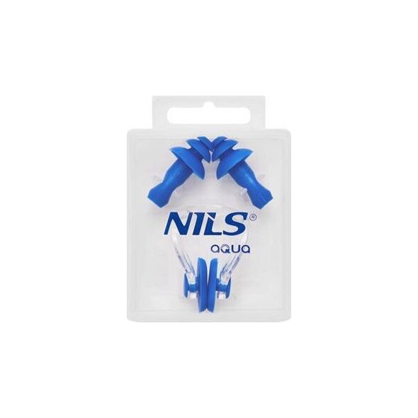 Nils Extreme NQAW30 NIEBIESKI ZESTAW PŁYWACKI SILIKONOWE ZATYCZKI DO USZU I NA NOS NILS AQUA
