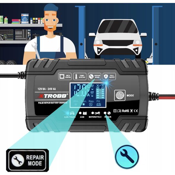 ExtraLink EXTRALINK AUTOMATYCZNY PROSTOWNIK DO AKUMULATORA 12/24V 8A NIEBIESKI