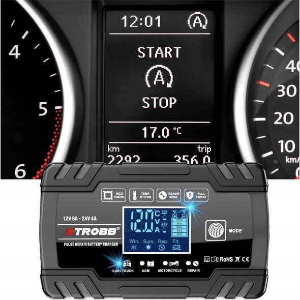 ExtraLink EXTRALINK AUTOMATYCZNY PROSTOWNIK DO AKUMULATORA 12/24V 8A NIEBIESKI