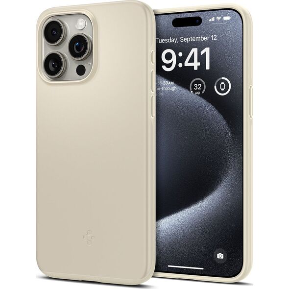 Spigen Thin Fit, mute beige - iPhone 15 Pro