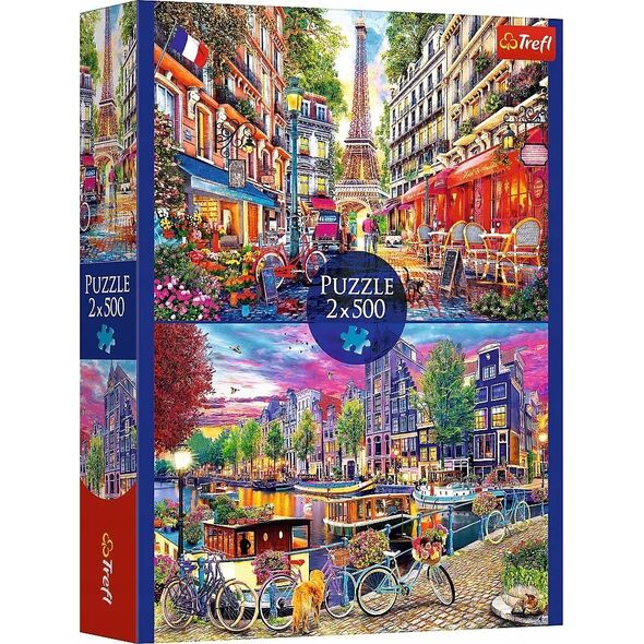 Trefl PUZZLE 2x500 Europejskie stolice 37496