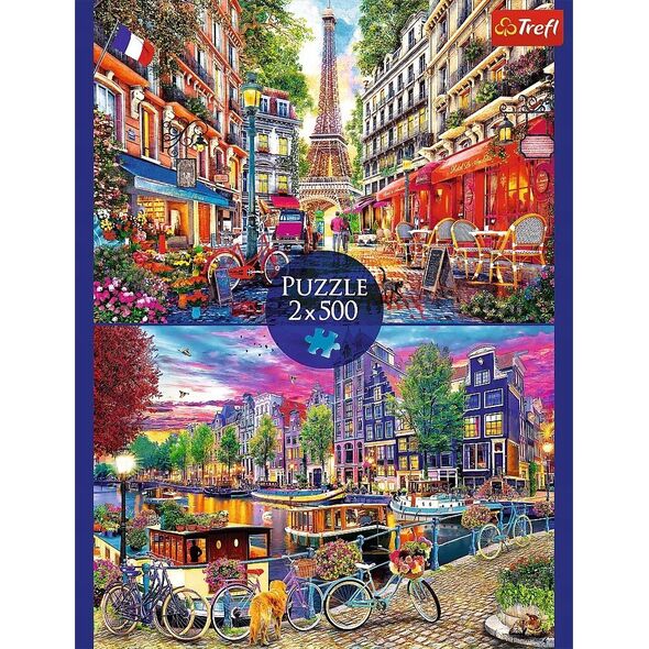 Trefl PUZZLE 2x500 Europejskie stolice 37496