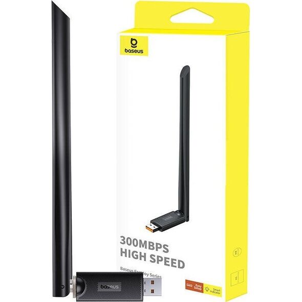 Karta sieciowa Baseus Adapter WiFi Baseus FastJoy 300Mbps (czarny)