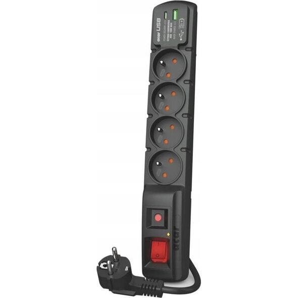 Listwa zasilająca Acar LISTWA ZASILAJĄCA ACAR F4 USB A+C 1.5M 4X 230V PL PD 3.0 QC CZARNA