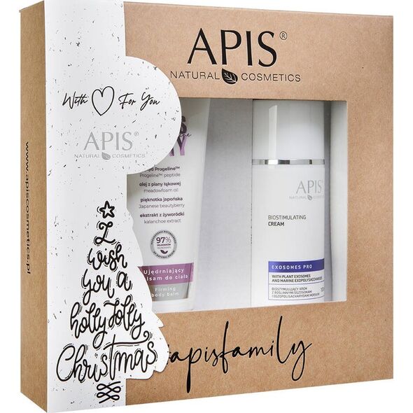 Apis Zestaw ujędrniający balsam do ciała 200ml + biostymulujący krem z roślinnymi egzosomami 100ml