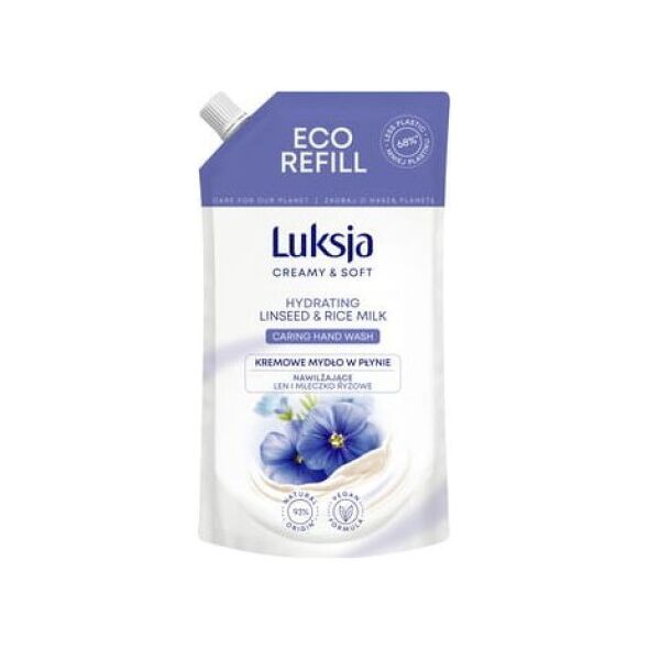 Luksja Luksja Creamy & Soft Kremowe mydło w płynie Len i Mleczko ryżowe 400 ml opakowanie uzupełniające