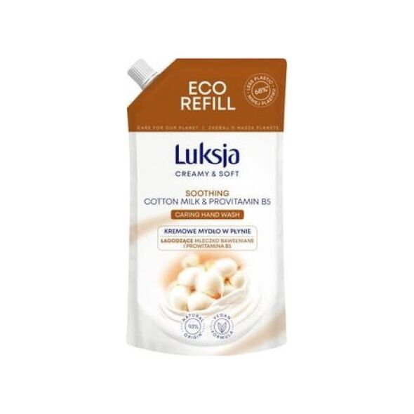 Luksja Luksja Creamy & Soft Kremowe mydło w płynie Mleczko bawełniane i Prowitamina B5 400 ml opakowanie uzupełniające