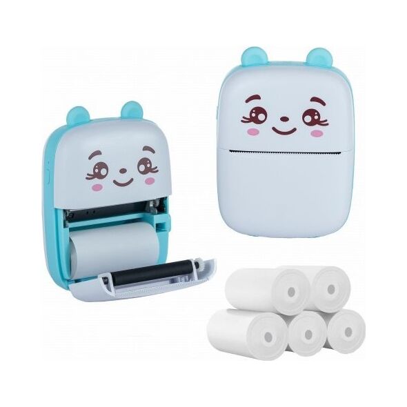 Drukarka etykiet ExtraLink EXTRALINK EPP-002 PORTABLE MINI PRINTER BLUE + PAPIER TERMICZNY ZWYKŁY 5 SZT
