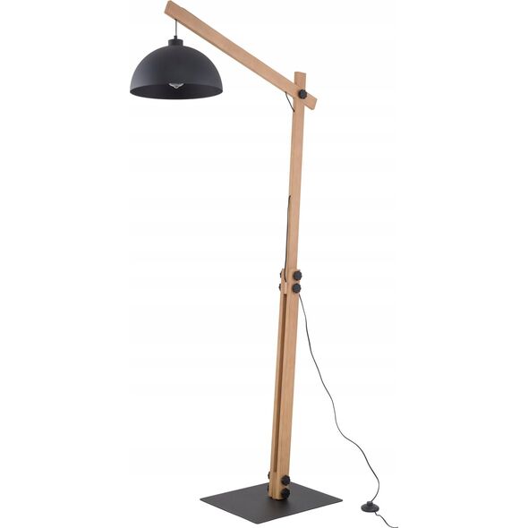 Lampa podłogowa TK Lighting Tk Lighting Oslo 5582 lampa stojąca podłogowa 1x15W E27 czarna/drewniana