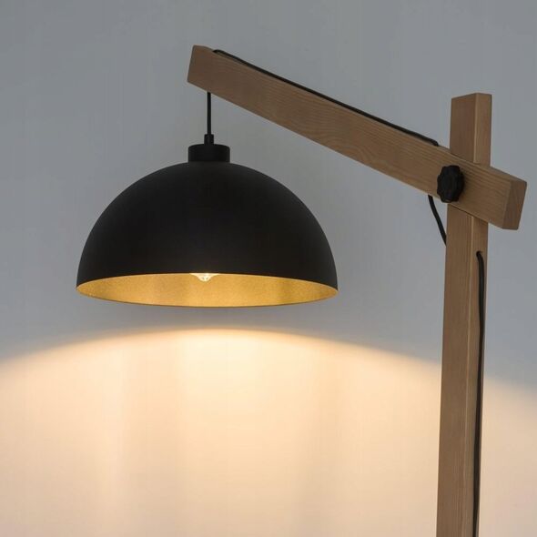 Lampa podłogowa TK Lighting Tk Lighting Oslo 5582 lampa stojąca podłogowa 1x15W E27 czarna/drewniana