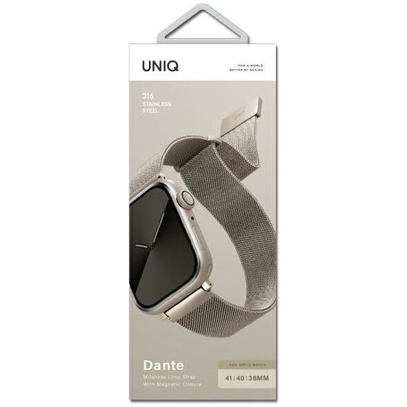Uniq Pasek UNIQ Dante Apple Watch 4/5/6/7/SE 40/41mm Stainless Steel starlight