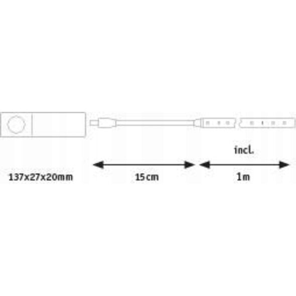 Taśma LED Paulmann Taśma LED na baterie 1m 3000K  2W 156lm  czujnik ruchu 4x bateria  AAA 5V Biały