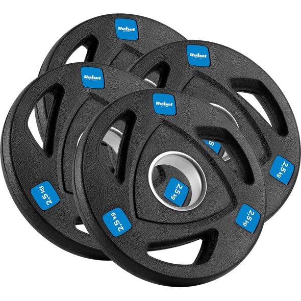 Rebel Zestaw obciążeń żeliwnych gumowanych 4x2.5kg, otwór olimpijski 51mm,  REBEL ACTIVE