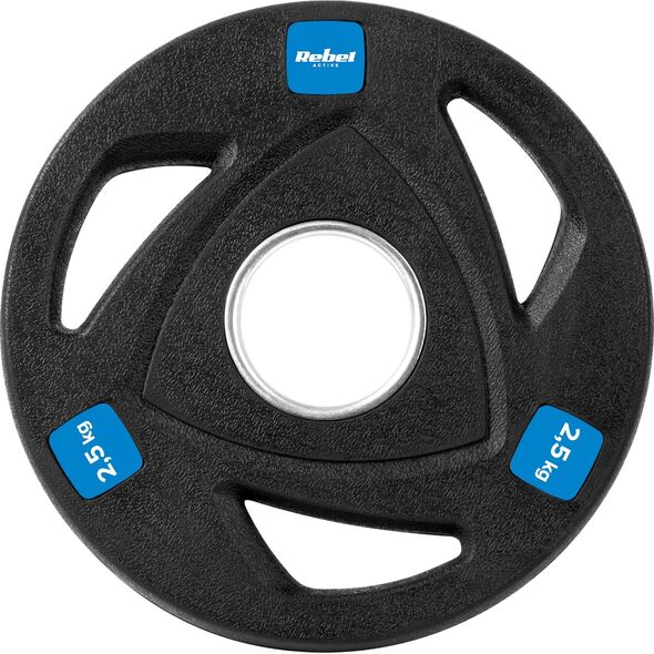 Rebel Zestaw obciążeń żeliwnych gumowanych 4x2.5kg, otwór olimpijski 51mm,  REBEL ACTIVE