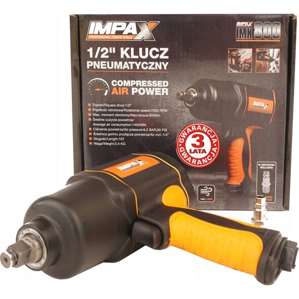 Klucz udarowy Nuair PNEUMATYCZNY KLUCZ UDAROWY 1/2"  800Nm IMPAX