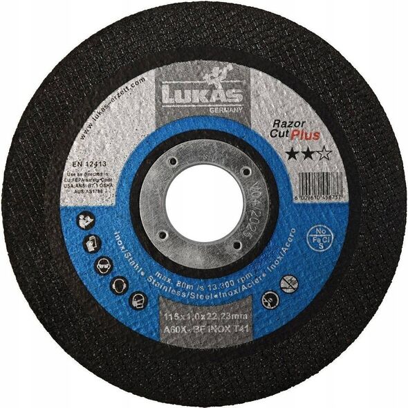 Graphite LUKAS TARCZA DO METALU 125mm x 1,0mm RAZOR CUT PLUS INOX A60X-BF**