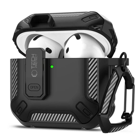 Case APPLE AIRPODS 4 Tech-Protect Carbonox black 5906302380312