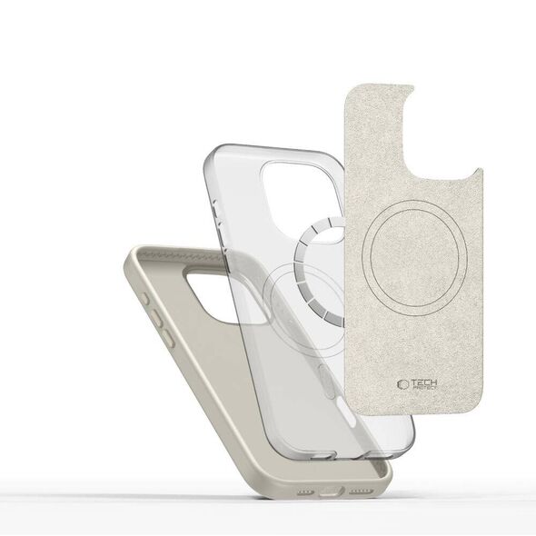 Case IPHONE 16 PRO Tech-Protect Silicone Pure MagSafe Cosmic Latte 5906302372584
