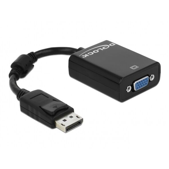 Adapter AV Delock DisplayPort - D-Sub (VGA) czarny (61848)