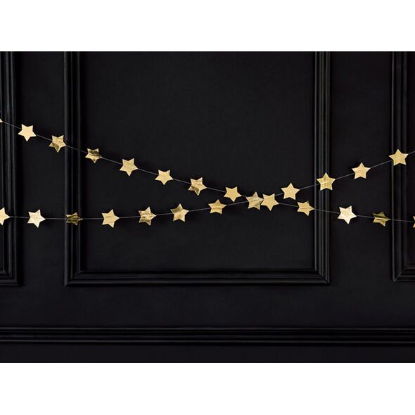 Party Deco Girlanda baner Gwiazdki złota - 360 cm - 1 szt. uniwersalny