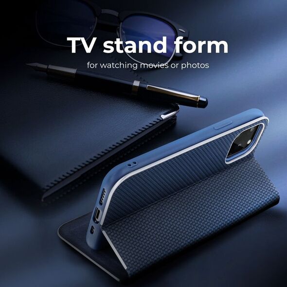 OEM Kabura LUNA Book Carbon do SAMSUNG A54 5G niebieski