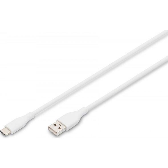 Kabel USB Digitus Digitus Silikonowy kabel połączeniowy USB-C, 1 m, biały