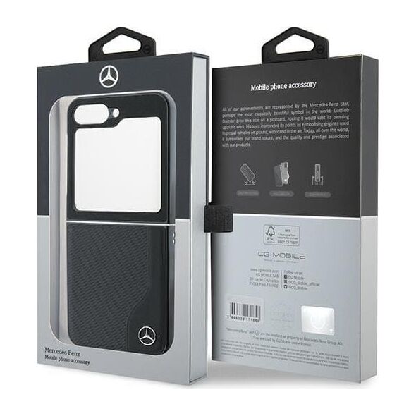 Mercedes Mercedes MEHMZF623RBGVK Z Flip6 F741 czarny/black Leather Wood Imitation MagSafe