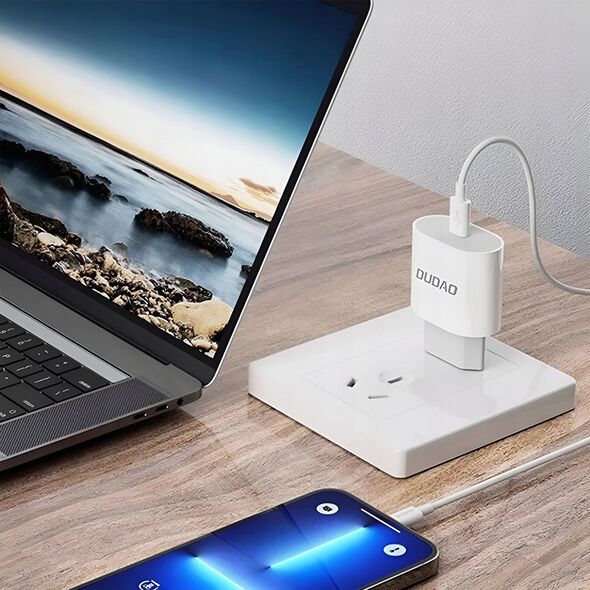 Ładowarka Dudao Ładowarka sieciowa Dudao A14EUC PD 20W USB-C z kablem - biała