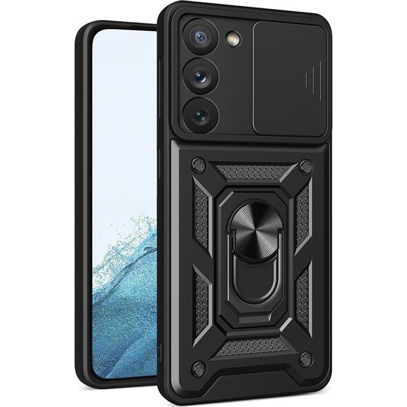 Hurtel Hybrid Armor Camshield etui do Samsung Galaxy S23 pancerny pokrowiec z osłoną na aparat czarne