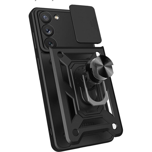 Hurtel Hybrid Armor Camshield etui do Samsung Galaxy S23 pancerny pokrowiec z osłoną na aparat czarne