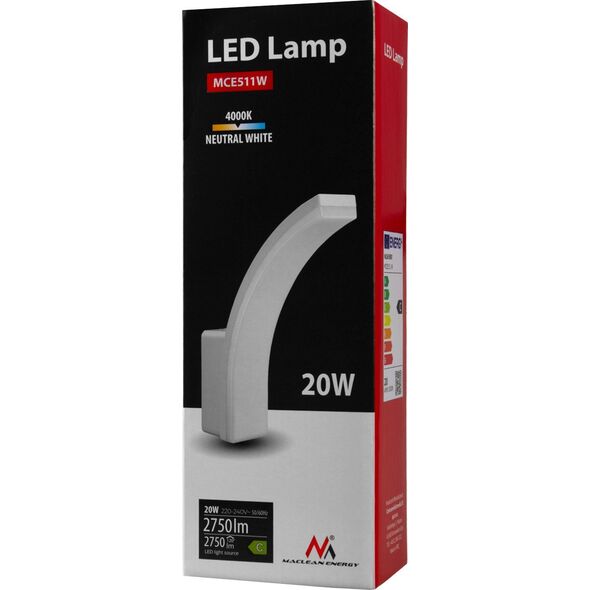 Naświetlacz Maclean Lampa LED MCE511 W 20W IP65 4000K