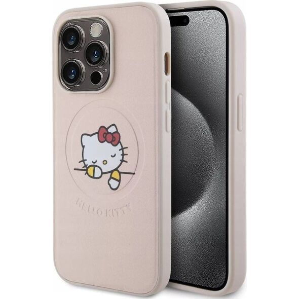 Vega HELLO KITTY PU KITTY ASLEEP LOGO MAGSAFE CASE DO IPHONE 15 PRO RÓŻOWY>