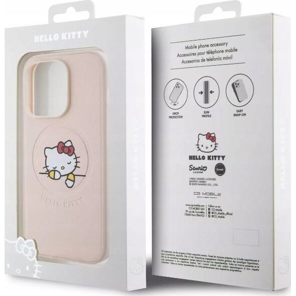 Vega HELLO KITTY PU KITTY ASLEEP LOGO MAGSAFE CASE DO IPHONE 15 PRO RÓŻOWY>