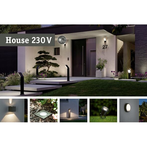 Προβολέας κήπου Paulmann KIKOLO LED 8W 60 μοιρών. 500lm 3000K IP65 230V ανθρακίτης / αλουμίνιο 13684573 4000870947760
