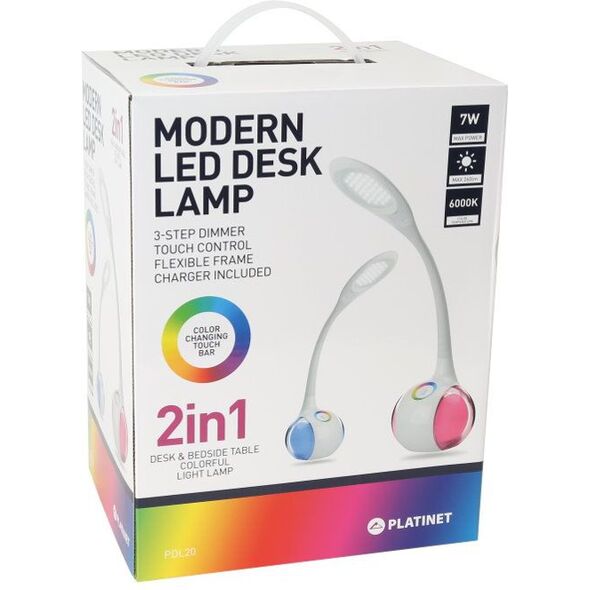 Lampka biurkowa Platinet biała  (43130)