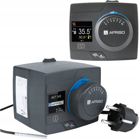 Afriso Regulator stałotemperaturowy ACT 343 ProClick , 1 czujnik, 230 V AC, 10-90°C