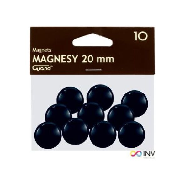 Grand OP. 10szt. Magnesy 20mm GRAND czarne - mgk0080025