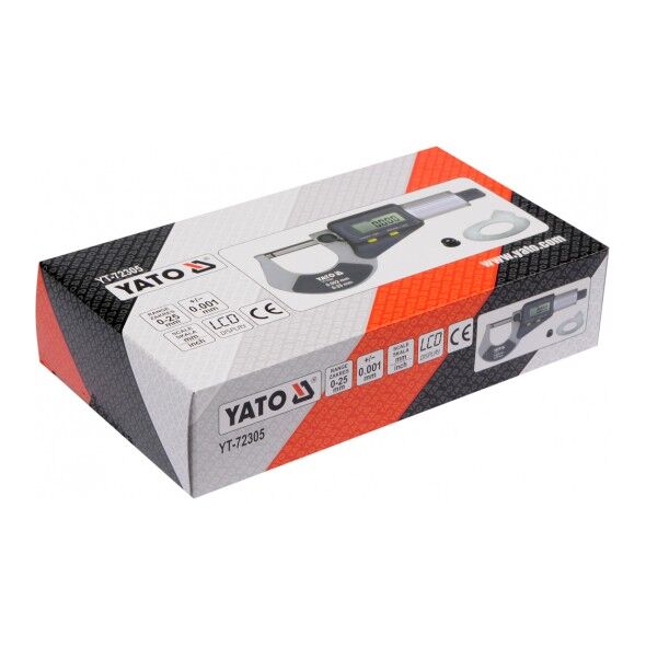 Μικρόμετρο Yato 0-25mm με ψηφιακή οθόνη (YT-72305) 3073905 5906083723056
