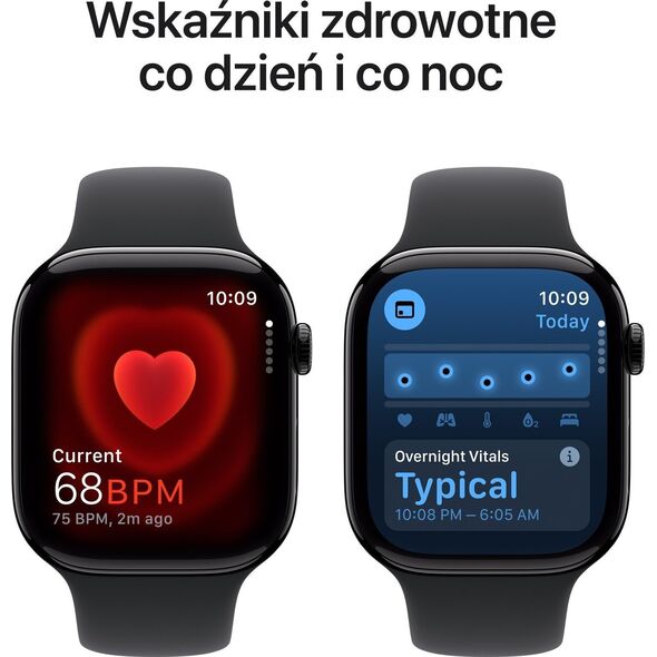 Smartwatch Apple Watch 10 GPS + Cellular 46mm Jet Black Alu M/L Czarny  (MWY43QF/A)