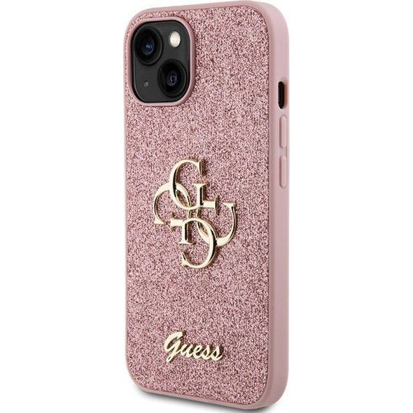 Guess Guess GUHCP15SHG4SGP iPhone 15 6.1" różowy/pink hardcase Glitter Script Big 4G