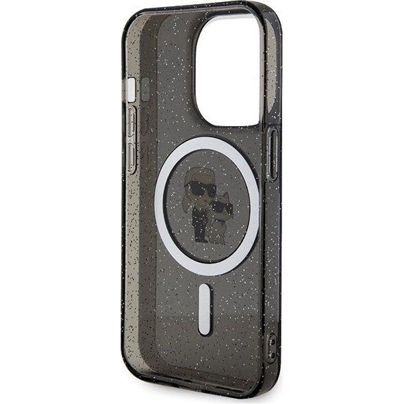 Karl Lagerfeld Karl Lagerfeld KLHMP15LHGKCNOK iPhone 15 Pro 6.1" czarny/black hardcase Karl&Choupette Glitter MagSafe