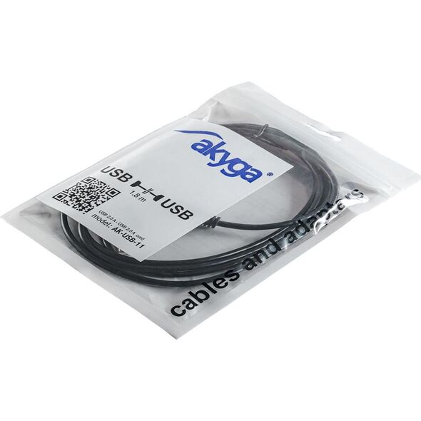 Kabel USB Akyga USB-A - USB-A 1.8 m Czarny (AK-USB-11)