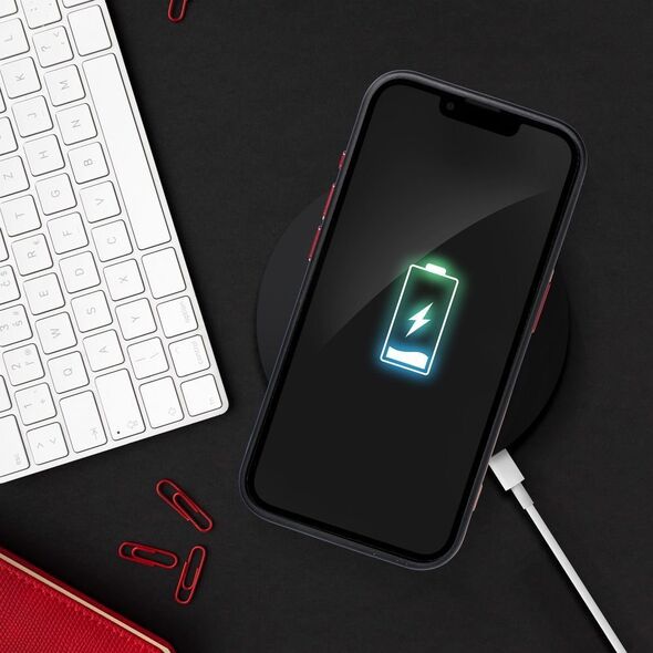 OEM Futerał COLOR EDGE MAG COVER kompatybilny z MagSafe do IPHONE 15 Pro Max czarno czerwony