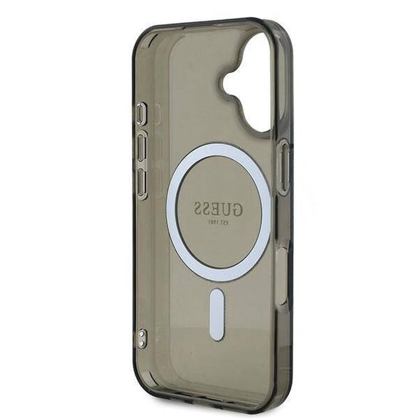Original Case IPHONE 16 PLUS Guess Hardcase IML Glitter Circle MagSafe (GUHMP16MHFGEREK) black 3666339307417