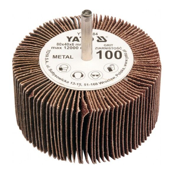 Yato Ściernica listkowa trzpieniowa P80 80 x 40 x 6mm YT-83383