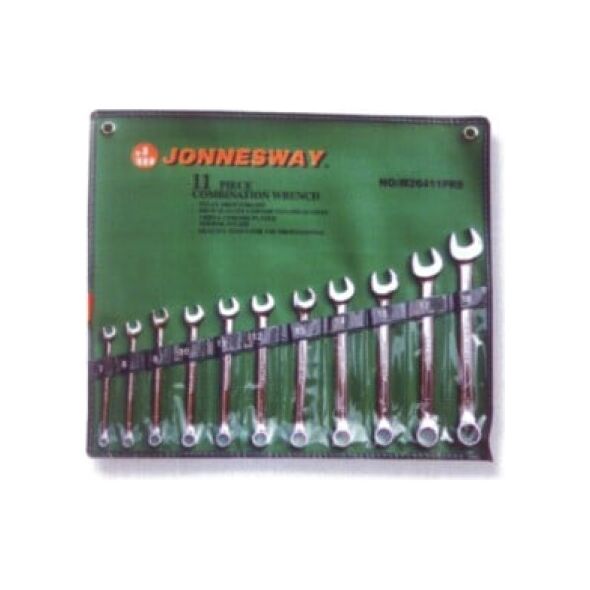 Jonnesway Zestaw kluczy płasko-oczkowych 3/8-1" 11szt. (W26411SA)