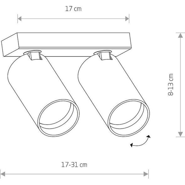 Φωτιστικό οροφής Nowodvorski Minimalist Mono 7841 φωτιστικό δωματίου, μαύρος κινούμενος σωλήνας χωλ 10192704 5903139784191