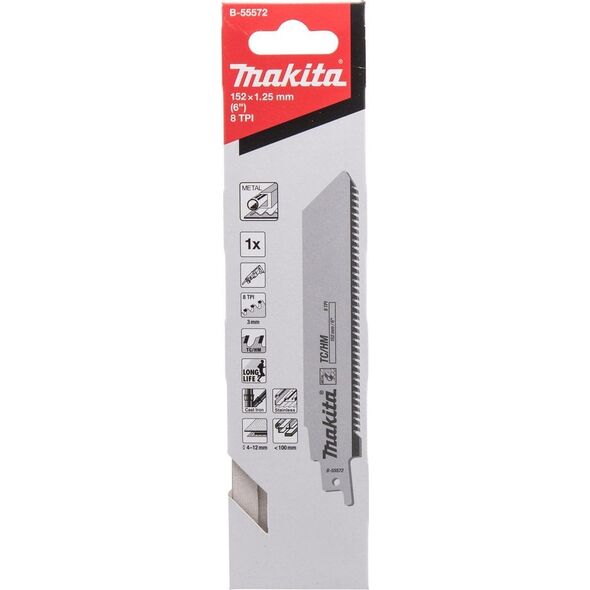 Makita MAKITA SABER SAW LADE TC/HM 152x1,25mm ΜΕΤΑΛΛΙΚΟ, ΧΑΝΤΕΜΕΝΟ, ΑΝΟΞΕΙΔΩΤΟ ΑΤΣΑΛΙ 13962385 88381483575
