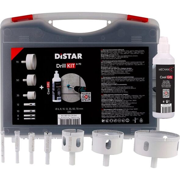 Wiertło Distar Zestaw do wiercenia Distar DrillKIT 6-70 z CoolGEL